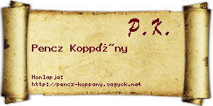 Pencz Koppány névjegykártya